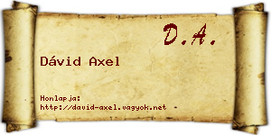 Dávid Axel névjegykártya